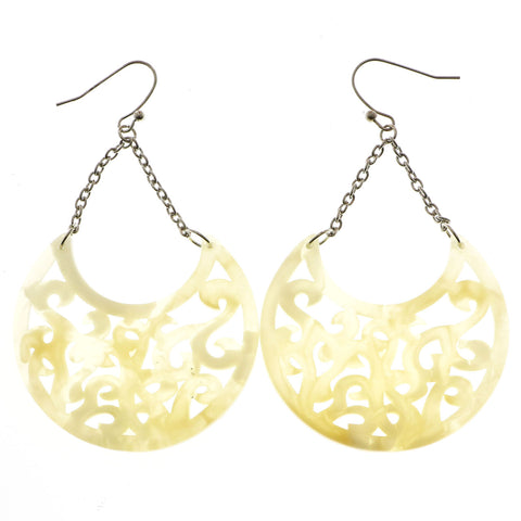 Mi Amore Dangle-Earrings Silver-Tone/White