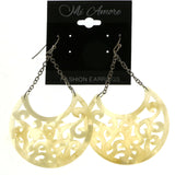 Mi Amore Dangle-Earrings Silver-Tone/White