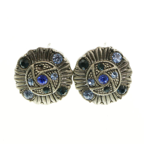 Mi Amore Crystals Post-Earrings Silver-Tone/Blue