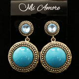 Mi Amore Dangle-Earrings Silver-Tone/Blue