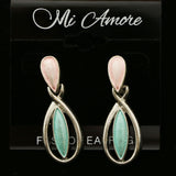 Mi Amore Dangle-Earrings Silver-Tone/Pink