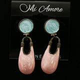 Mi Amore Antique Style Dangle-Earrings Silver-Tone/Pink