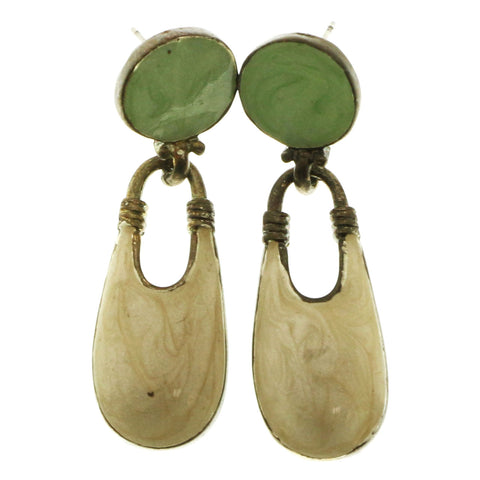 Mi Amore Antique Style Dangle-Earrings Silver-Tone/White