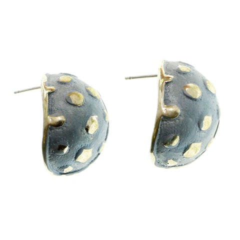 Mi Amore Poka Dots Post-Earrings Silver-Tone/Blue