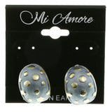 Mi Amore Poka Dots Post-Earrings Silver-Tone/Blue