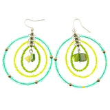 Mi Amore Shell  Dangle-Earrings Silver-Tone/Green