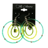 Mi Amore Shell  Dangle-Earrings Silver-Tone/Green