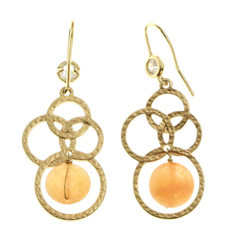 Mi Amore Dangle-Earrings Gold-Tone/Peach
