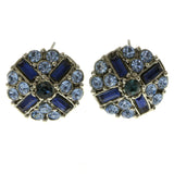 Mi Amore Blue Crystals Post-Earrings Silver-Tone/Blue
