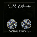 Mi Amore Blue Crystals Post-Earrings Silver-Tone/Blue