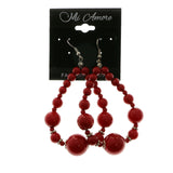 Mi Amore Dangle-Earrings Silver-Tone/Red