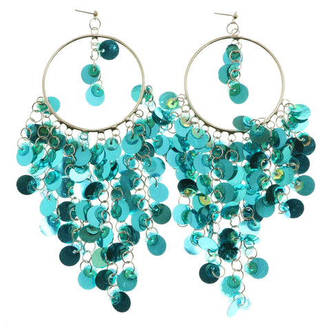 Mi Amore Dangle-Earrings Silver-Tone/Blue