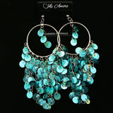 Mi Amore Dangle-Earrings Silver-Tone/Blue