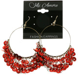 Mi Amore Dangle-Earrings Silver-Tone/Red
