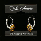 Mi Amore Flower Crystal Dangle-Earrings Silver-Tone & Gold-Tone