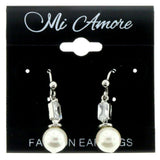 Mi Amore Dangle-Earrings Silver-Tone/White