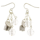 Mi Amore Drop-Dangle-Earrings Silver-Tone/White