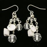 Mi Amore Drop-Dangle-Earrings Silver-Tone/White