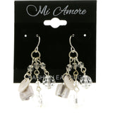 Mi Amore Drop-Dangle-Earrings Silver-Tone/White