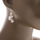Mi Amore Drop-Dangle-Earrings Silver-Tone/White