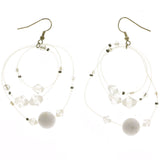 Mi Amore Drop-Dangle-Earrings White/Bronze-Tone