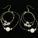 Mi Amore Drop-Dangle-Earrings White/Bronze-Tone