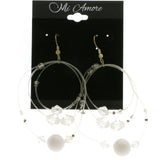 Mi Amore Drop-Dangle-Earrings White/Bronze-Tone