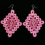 Mi Amore Dangle-Earrings Pink/Silver-Tone