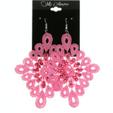 Mi Amore Dangle-Earrings Pink/Silver-Tone