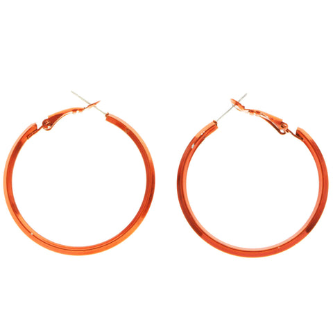 Mi Amore Hoop-Earrings Red/Silver-Tone