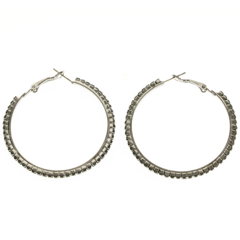 Mi Amore Hoop-Earrings Black/Dark-Silver