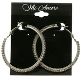 Mi Amore Hoop-Earrings Black/Dark-Silver