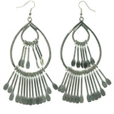 Silver-Tone Metal Dangle-Earrings