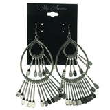 Silver-Tone Metal Dangle-Earrings