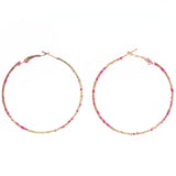 Mi Amore Hoop-Earrings Silver-Tone/Pink