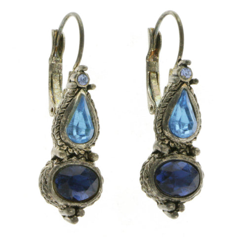 Mi Amore Dangle-Earrings Blue/Silver-Tone