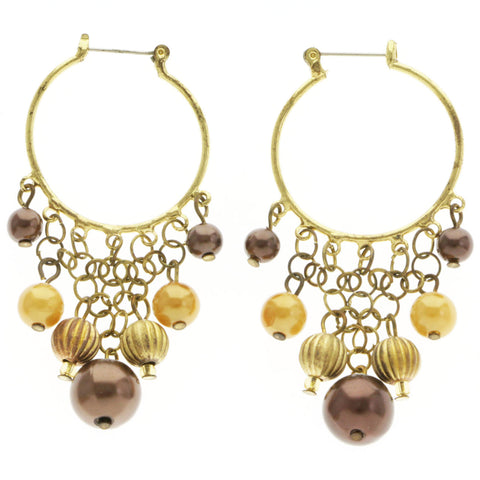 Mi Amore Drop-Dangle-Earrings Gold-Tone/Brown