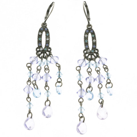 Mi Amore Drop-Dangle-Earrings Blue/Silver-Tone