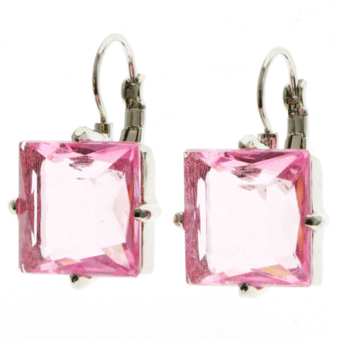 Mi Amore Dangle-Earrings Pink/Silver-Tone
