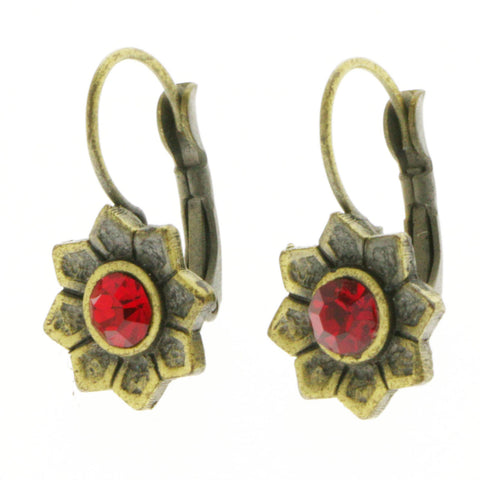 Mi Amore Dangle-Earrings Bronze-Tone/Red