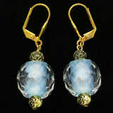 Mi Amore Flower Drop-Dangle-Earrings Blue/Gold-Tone