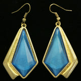 Mi Amore Dangle-Earrings Blue/Gold-Tone