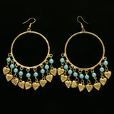 Mi Amore Heart Drop-Dangle-Earrings Gold-Tone/Blue