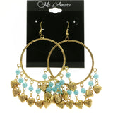 Mi Amore Heart Drop-Dangle-Earrings Gold-Tone/Blue