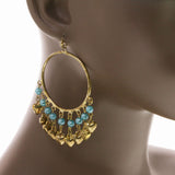 Mi Amore Heart Drop-Dangle-Earrings Gold-Tone/Blue