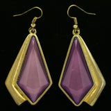 Mi Amore Dangle-Earrings Purple/Gold-Tone