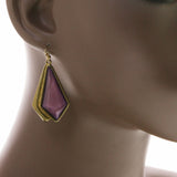 Mi Amore Dangle-Earrings Purple/Gold-Tone
