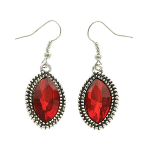 Mi Amore Dangle-Earrings Red/Silver-Tone