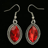 Mi Amore Dangle-Earrings Red/Silver-Tone