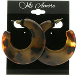 Mi Amore Dangle-Earrings Brown/Silver-Tone